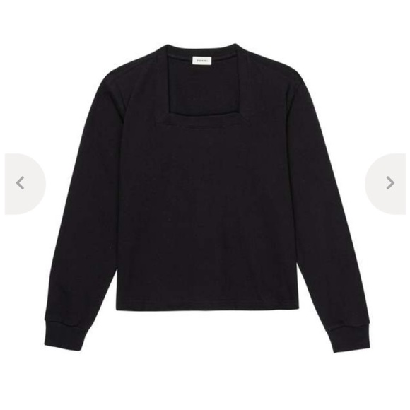 DONNI. Tops - DONNI. Black Jersey Square Neck Long Sleeve Size XS